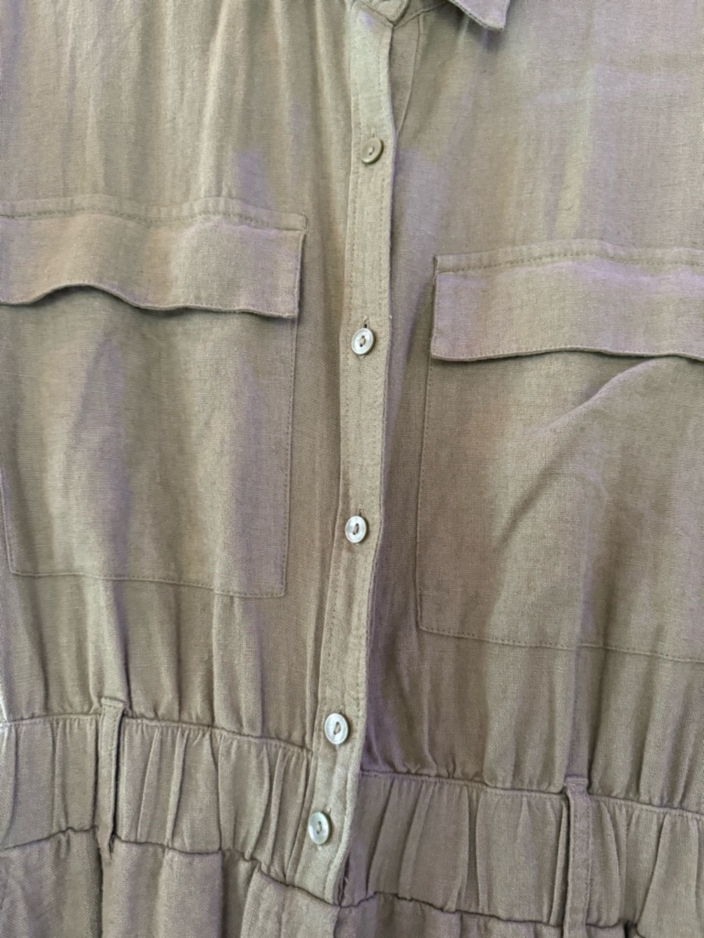 Abercrombie & Fitch Utility Romper linen Short Sleeve Romper - Picture 2 of 4